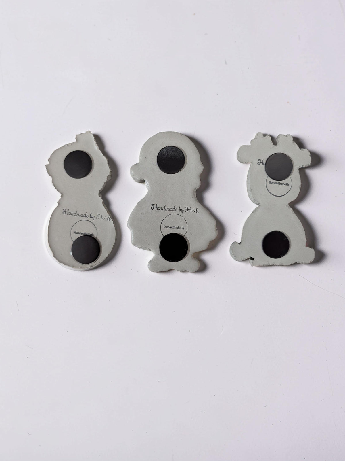 Concrete Christmas Magnets Set of 3, Paint Your Own Santa Snowman Reindeer Fridge Decor, DIY Holiday Craft Activity, Stocking Stuffer Gift