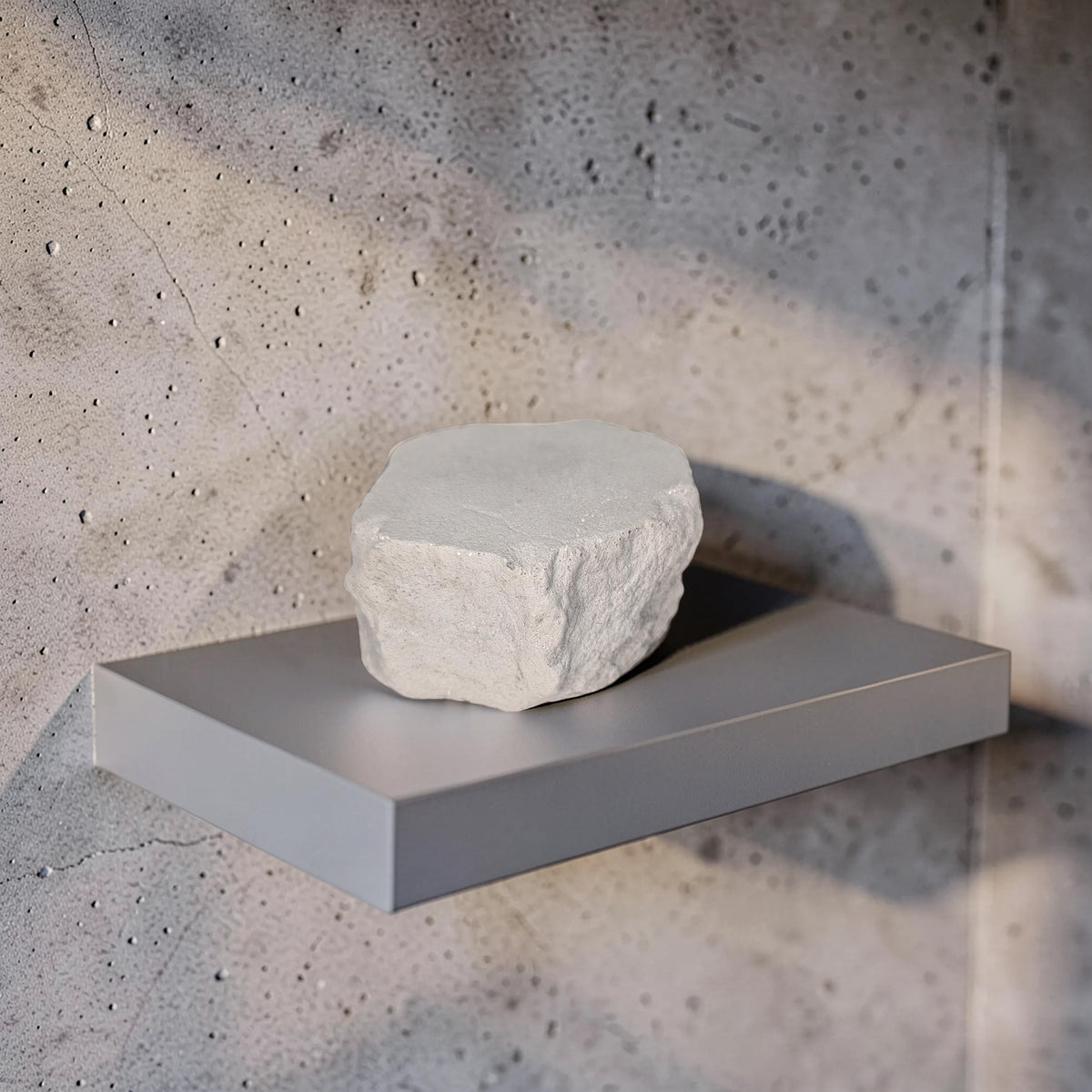 Raw Concrete Stone Riser &amp; Photography Prop, Textured Rock Fragment Display Block, Brutalist Jewelry Pedestal, Minimalist Styling Plinth