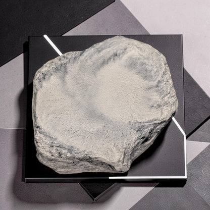 Raw Concrete Stone Riser &amp; Photography Prop, Textured Rock Fragment Display Block, Brutalist Jewelry Pedestal, Minimalist Styling Plinth