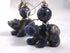 Sodalite bear earrings, a unique jewelry gift for animal lovers, showcasing carved sodalite bears with dark blue color and lever back ear wires.