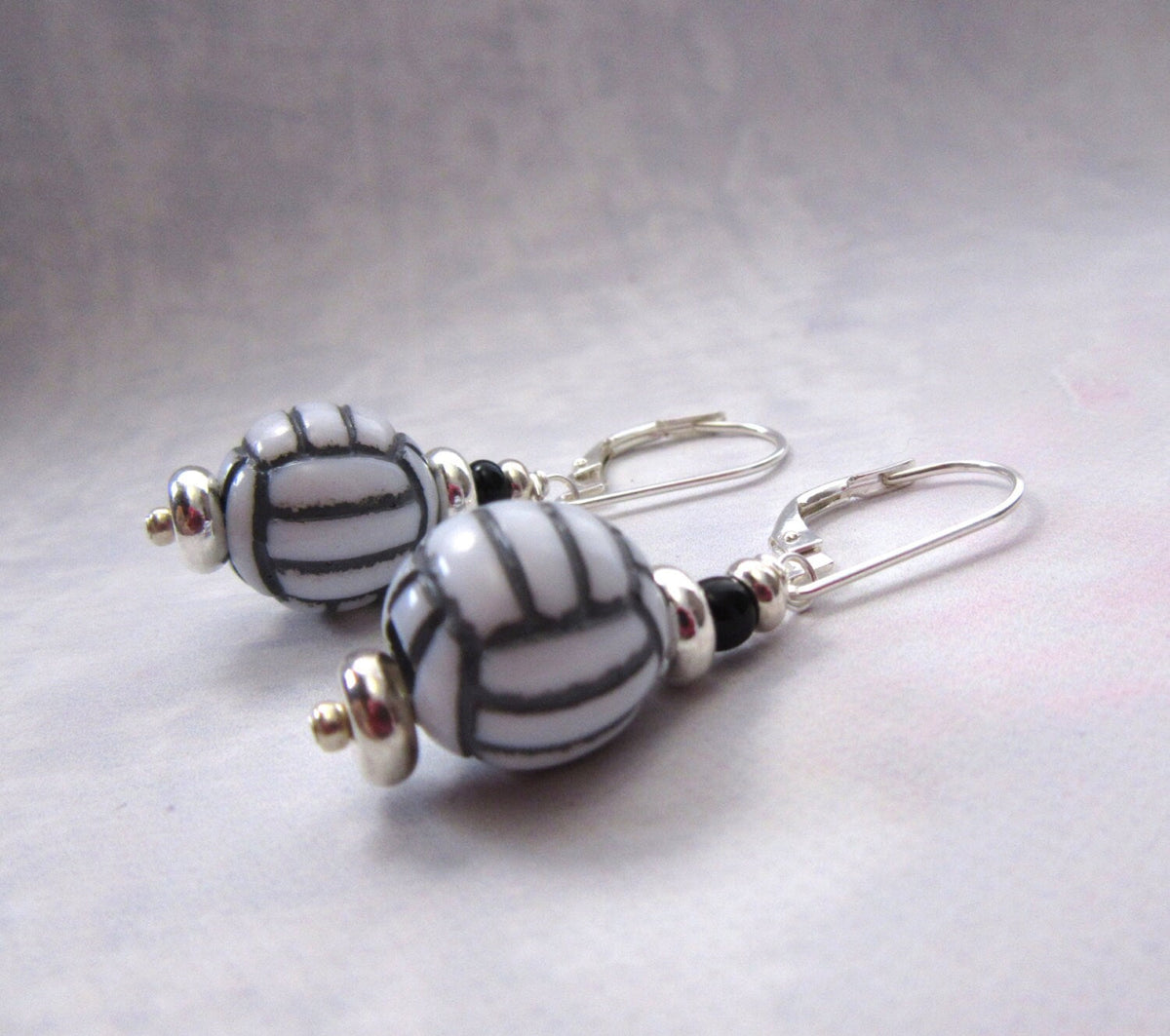 Volleyball earrings - Sport Ball Jewelry showcasing lightweight plastic balls, perfect gift for volleyball players and fans.