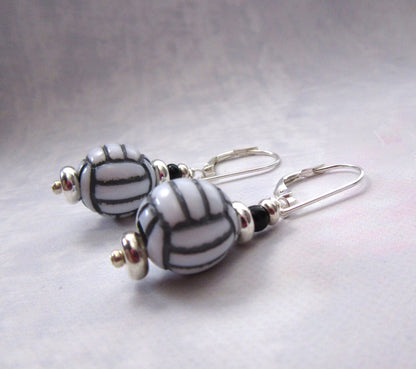 Volleyball earrings - Sport Ball Jewelry showcasing lightweight plastic balls, perfect gift for volleyball players and fans.