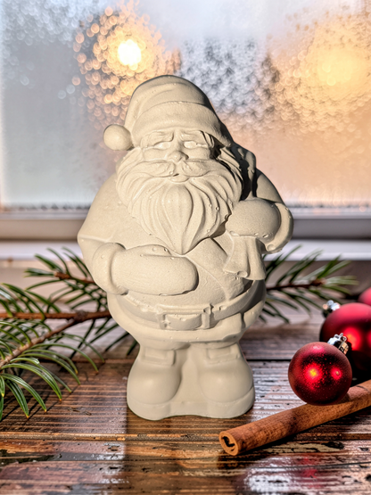 Mini Concrete Santa Claus Figurine, Modern Christmas Shelf Sitter, Concrete Holiday Mantle Decor, Christmas Gnome Paperweight, Paint Your Own Santa Craft