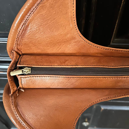Leather Circle Purse (Natural)