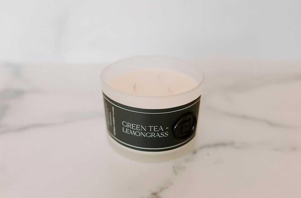 Green Tea and Lemongrass Candle – 3 Wick