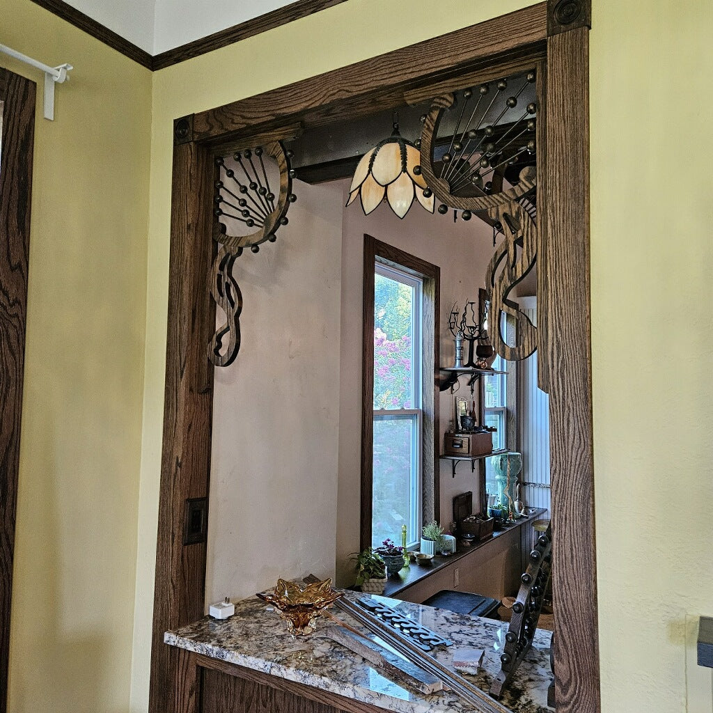 Art Nouveau Victorian Corner Fan Set