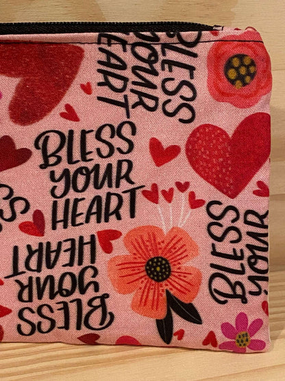 Bless Your Heart Pencil Pouch - Flat