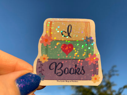 I Love Books waterproof vinyl sticker