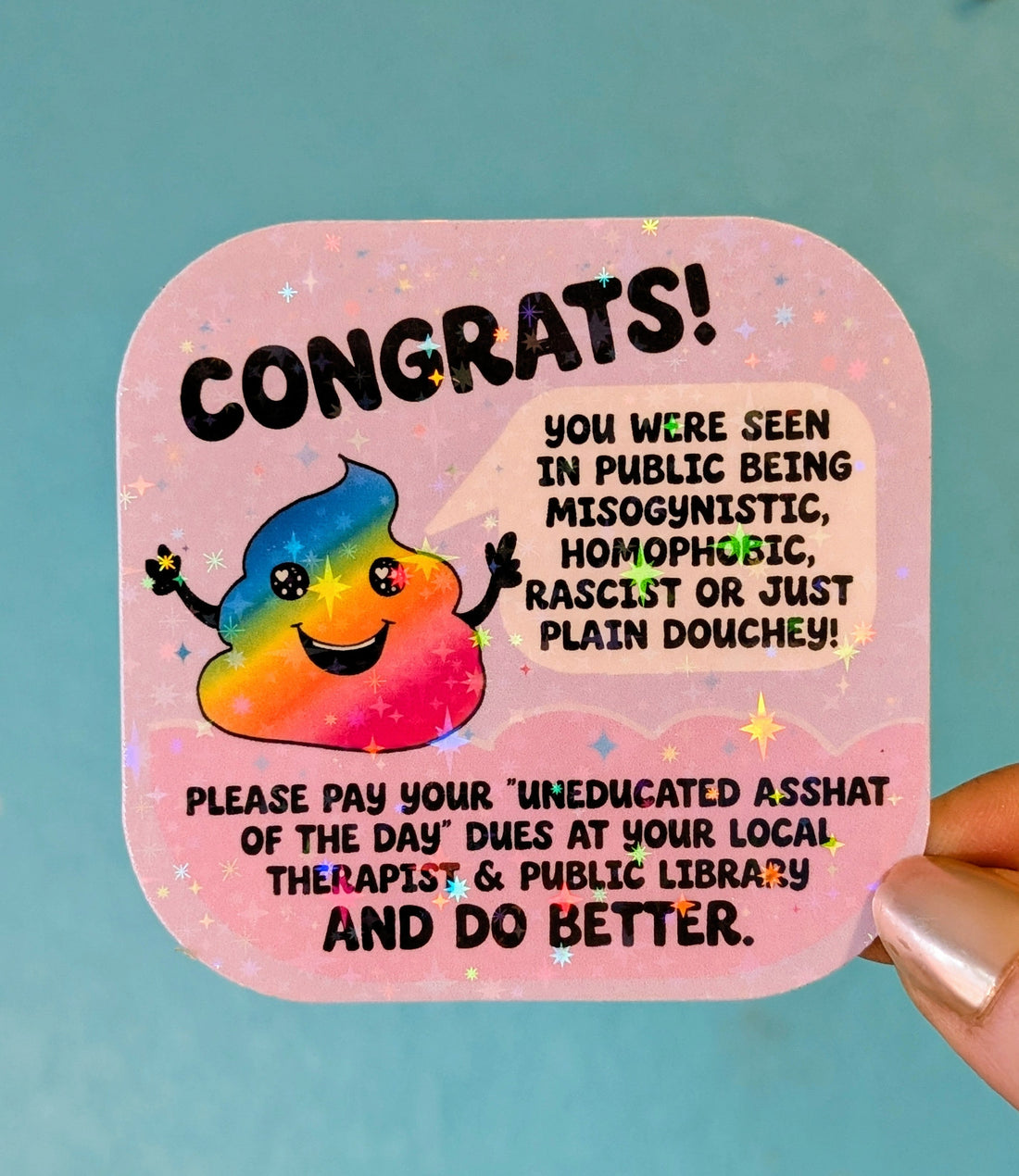 Inspirational Progressive Vinyl Sticker, Troll the Patriarchy