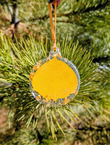 Real Aspen Leaf Ornament