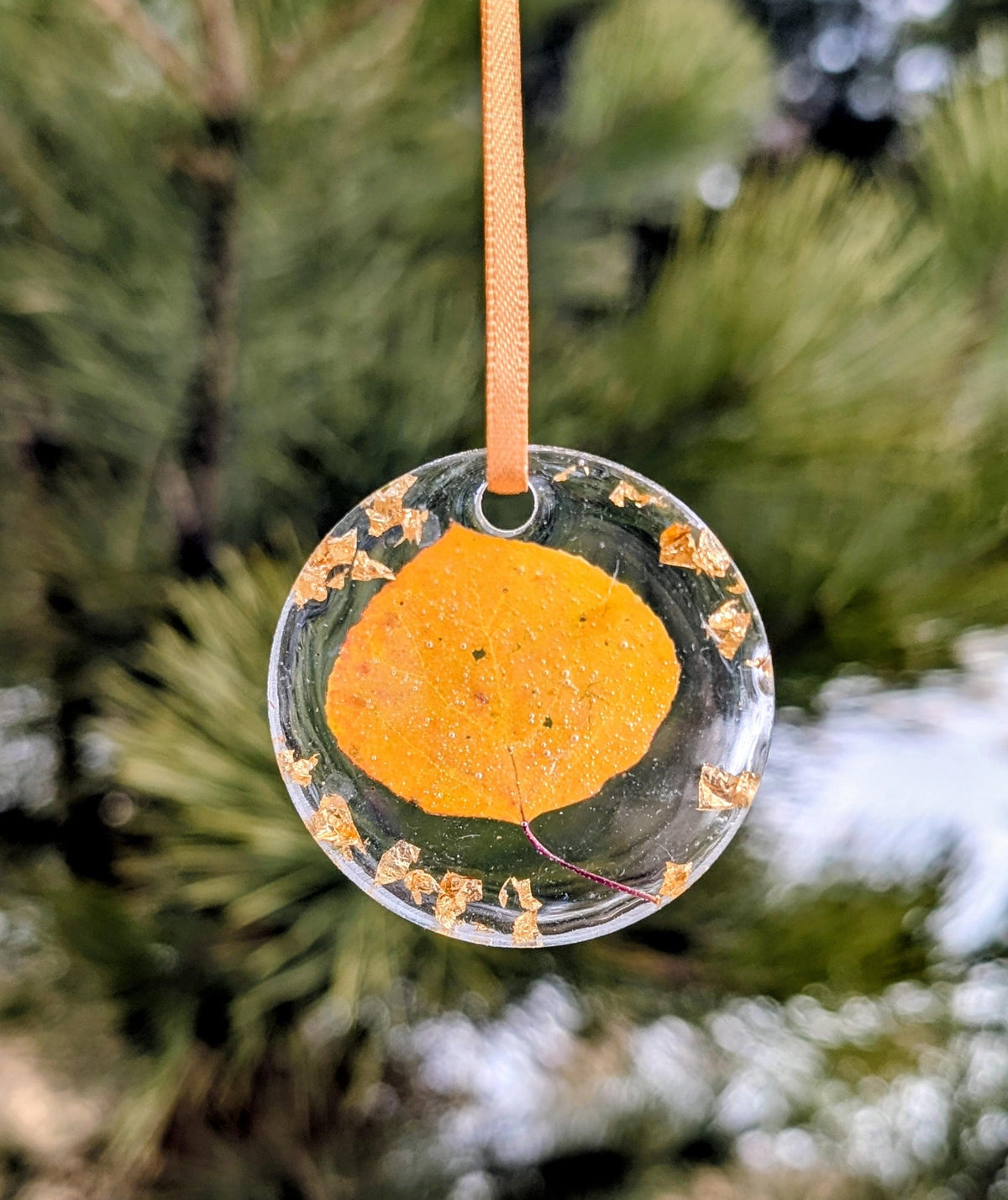 Real Aspen Leaf Ornament