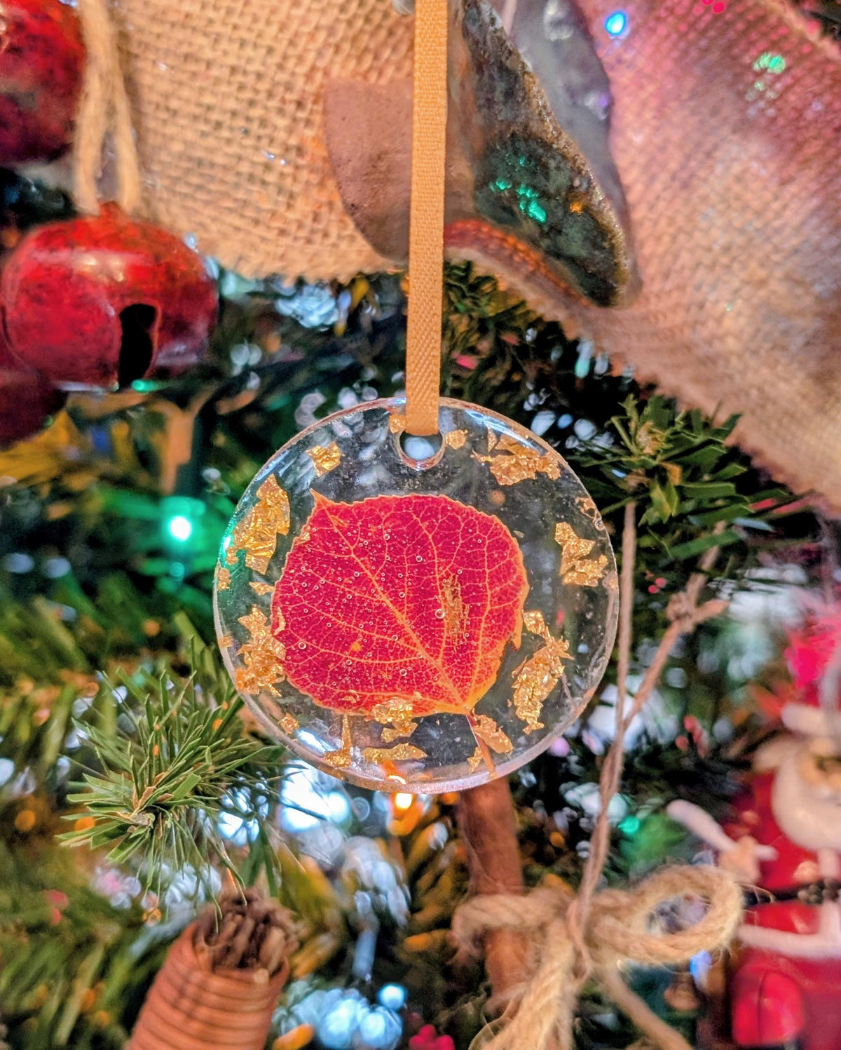 Real Aspen Leaf Ornament