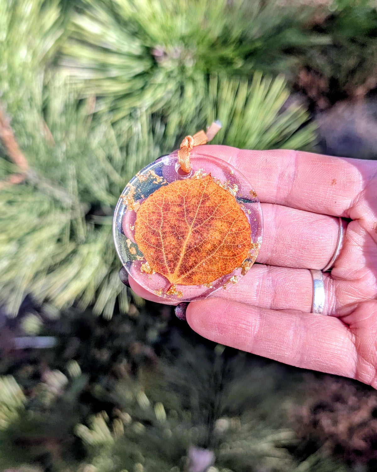 Real Aspen Leaf Ornament