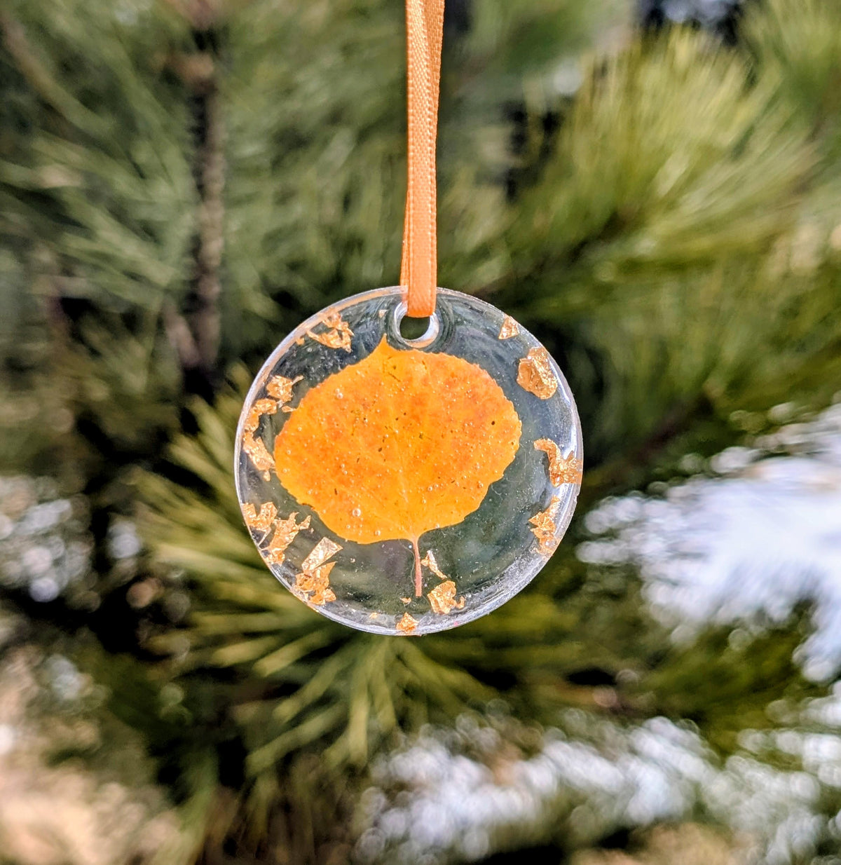 Real Aspen Leaf Ornament