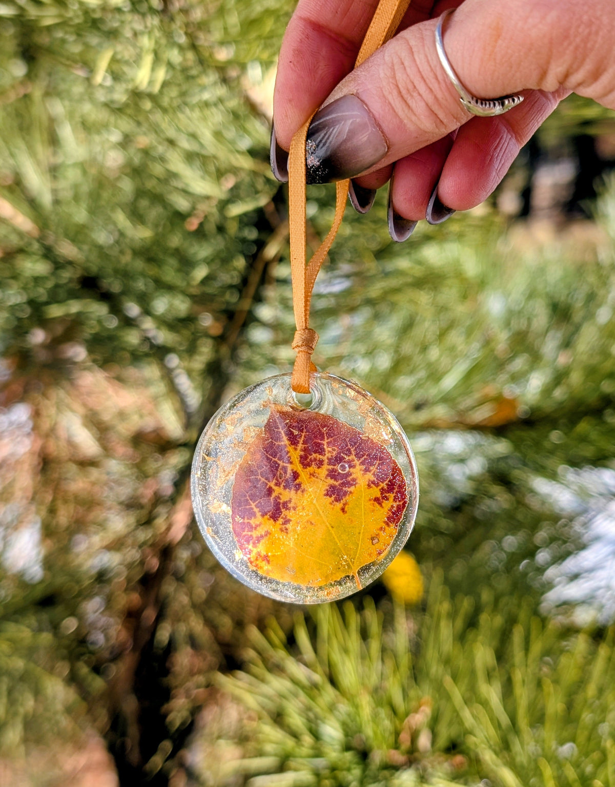 Real Aspen Leaf Ornament