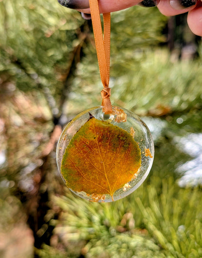 Real Aspen Leaf Ornament
