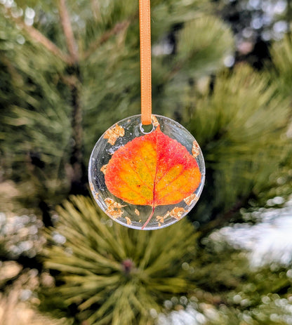 Real Aspen Leaf Ornament
