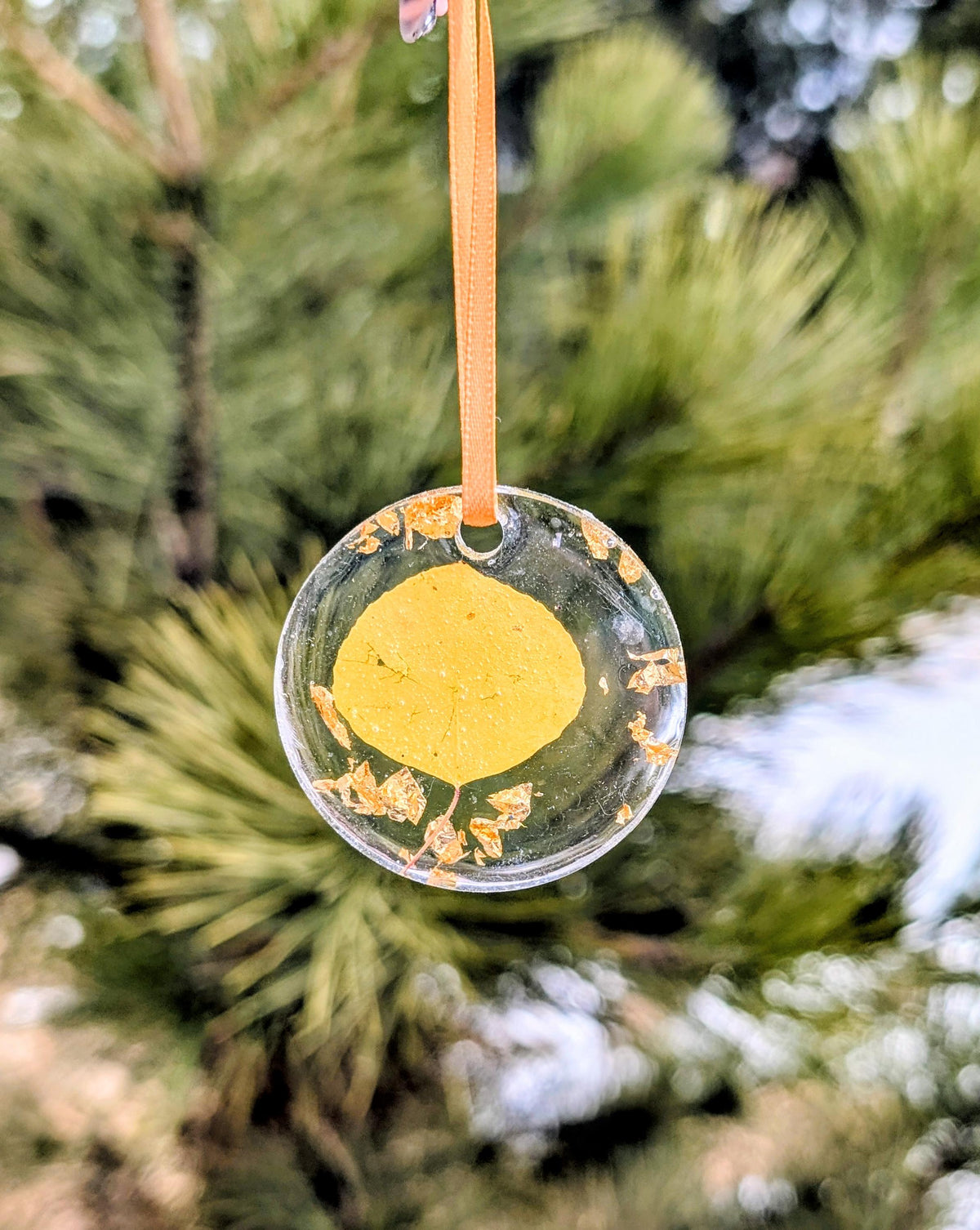 Real Aspen Leaf Ornament