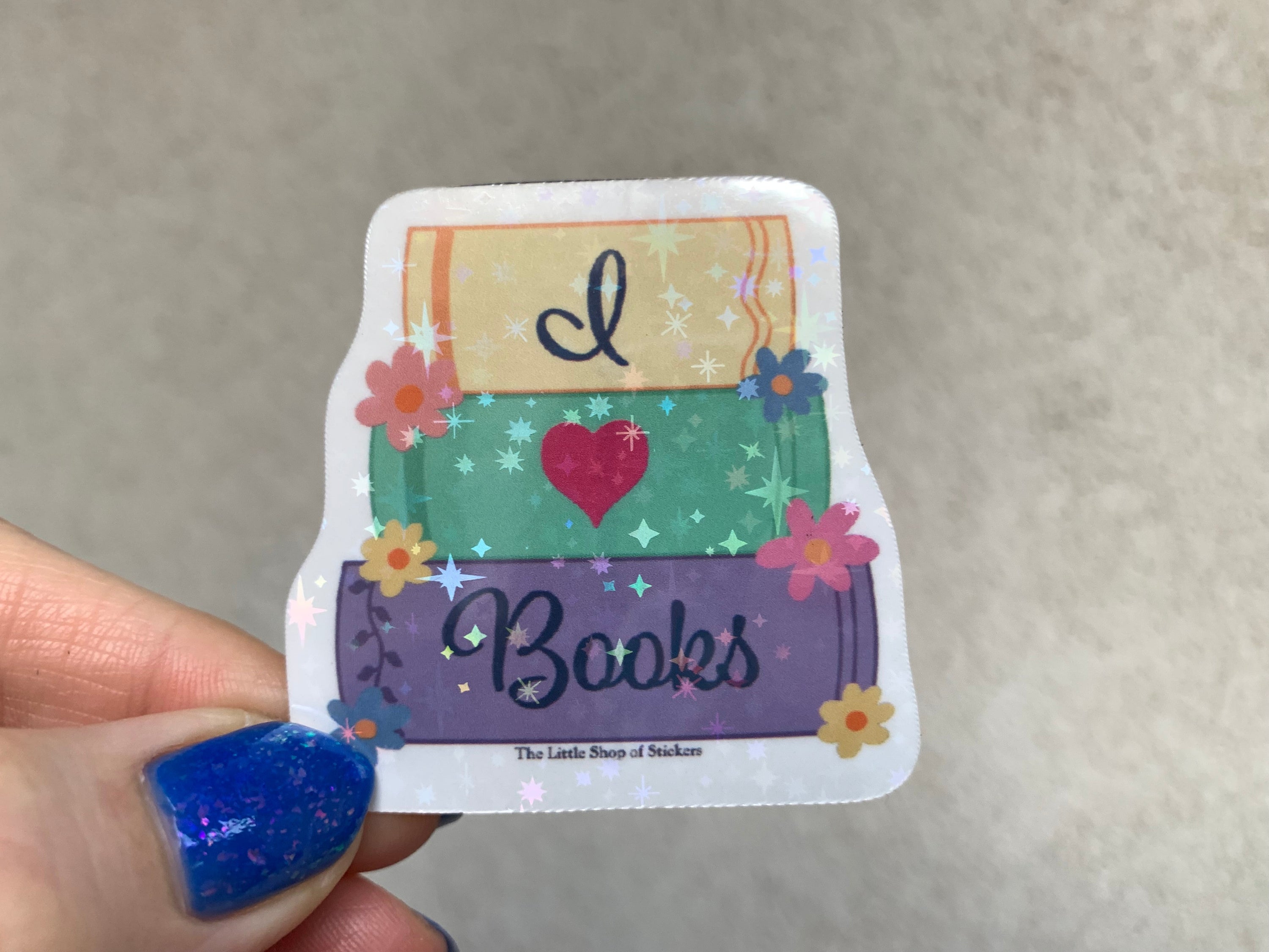 I Love Books waterproof vinyl sticker