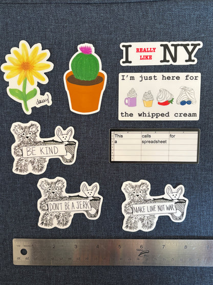 Various Stickers of Nature and Catch Phrases