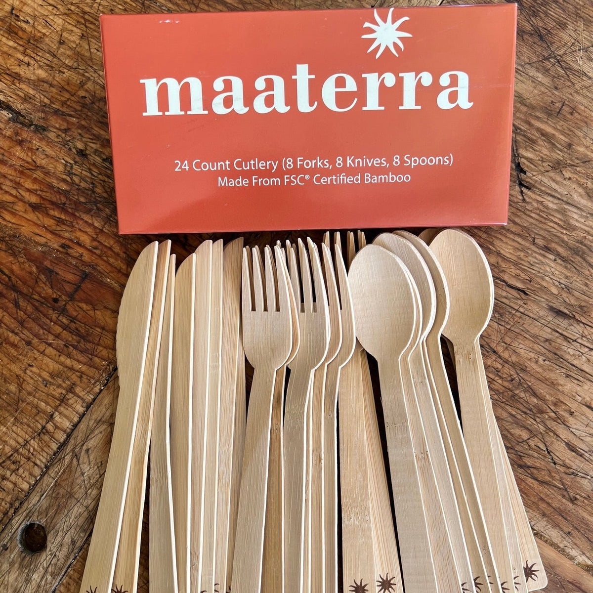 maaterra compostable bamboo utensils
