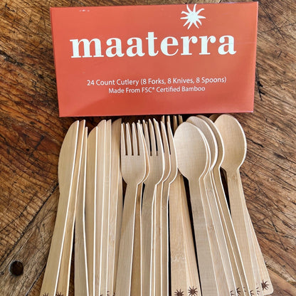 maaterra compostable bamboo utensils