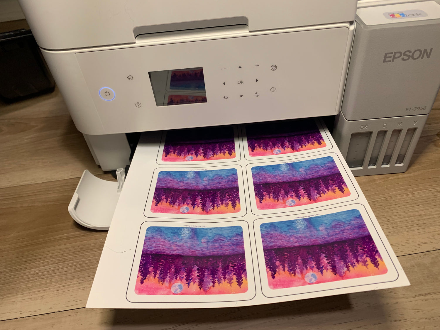 Pink Sunset Dreams waterproof vinyl sticker for water bottle, laptop, and more