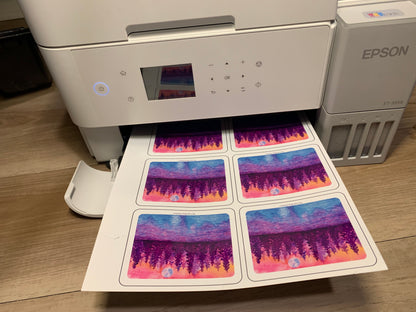 Pink Sunset Dreams waterproof vinyl sticker for water bottle, laptop, and more