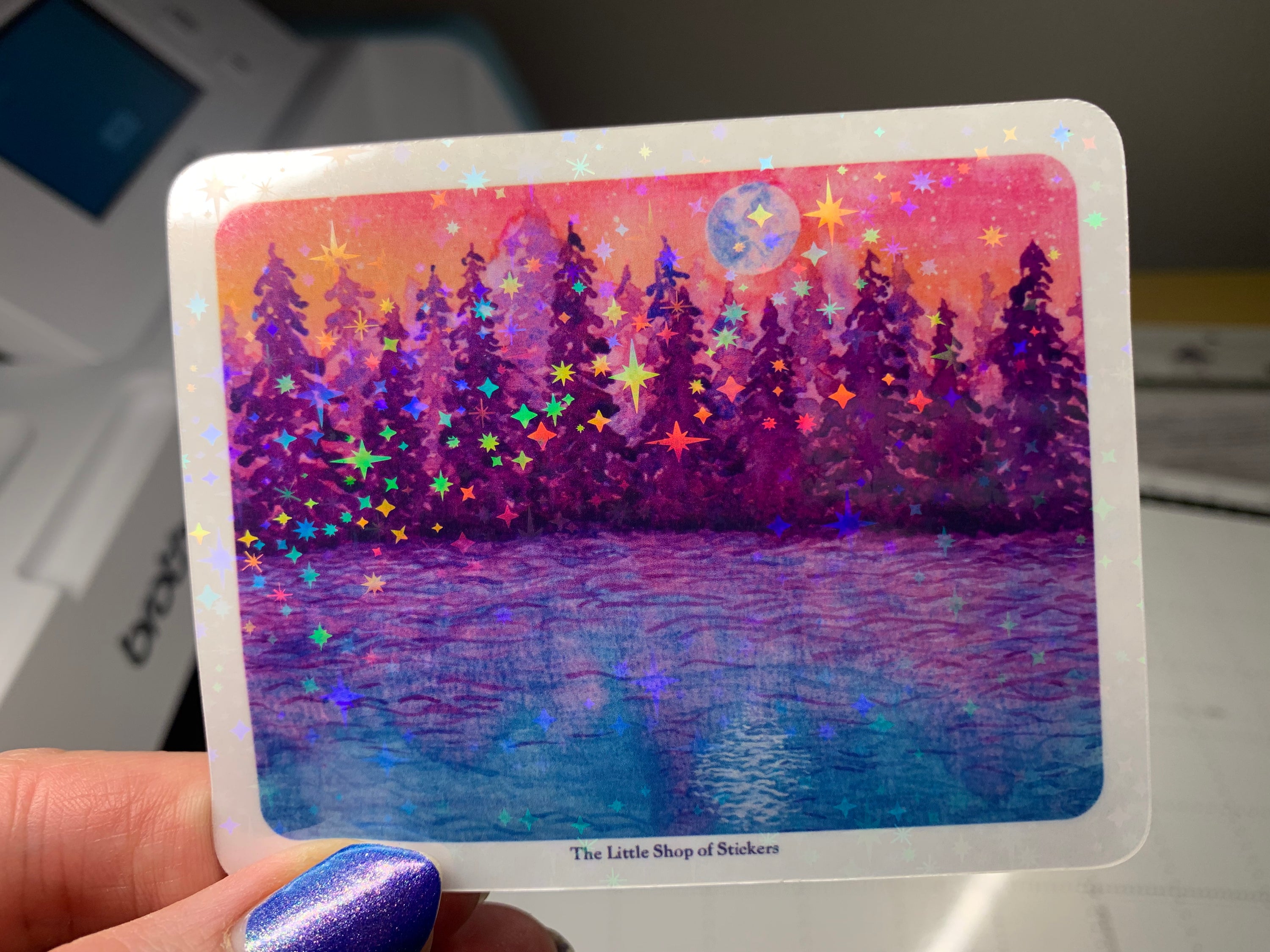 Pink Sunset Dreams waterproof vinyl sticker for water bottle, laptop, and more