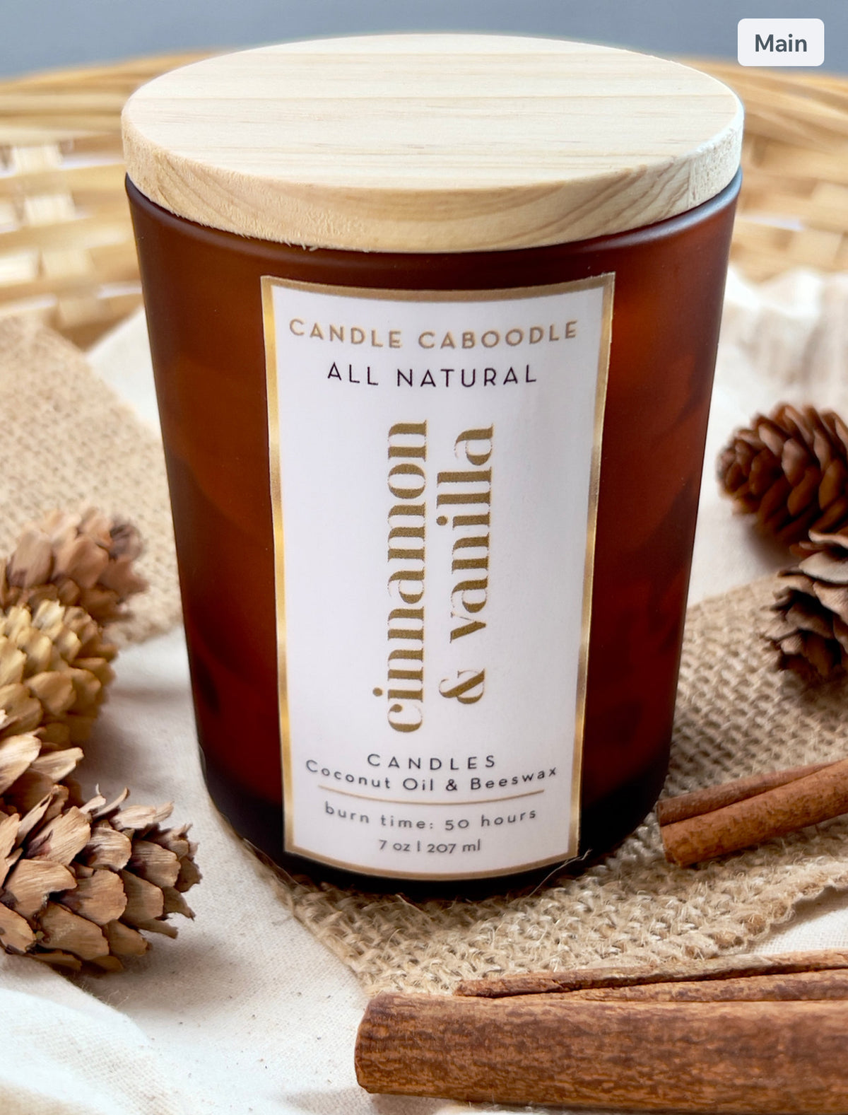 Cinnamon &amp; Vanilla Bean Infused Luxury Candle