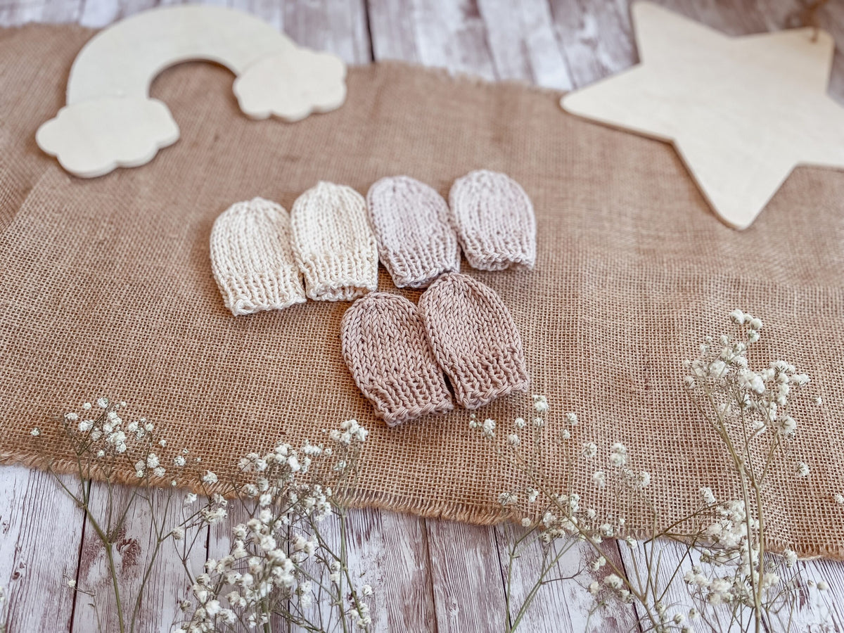 Organic cotton newborn mittens
