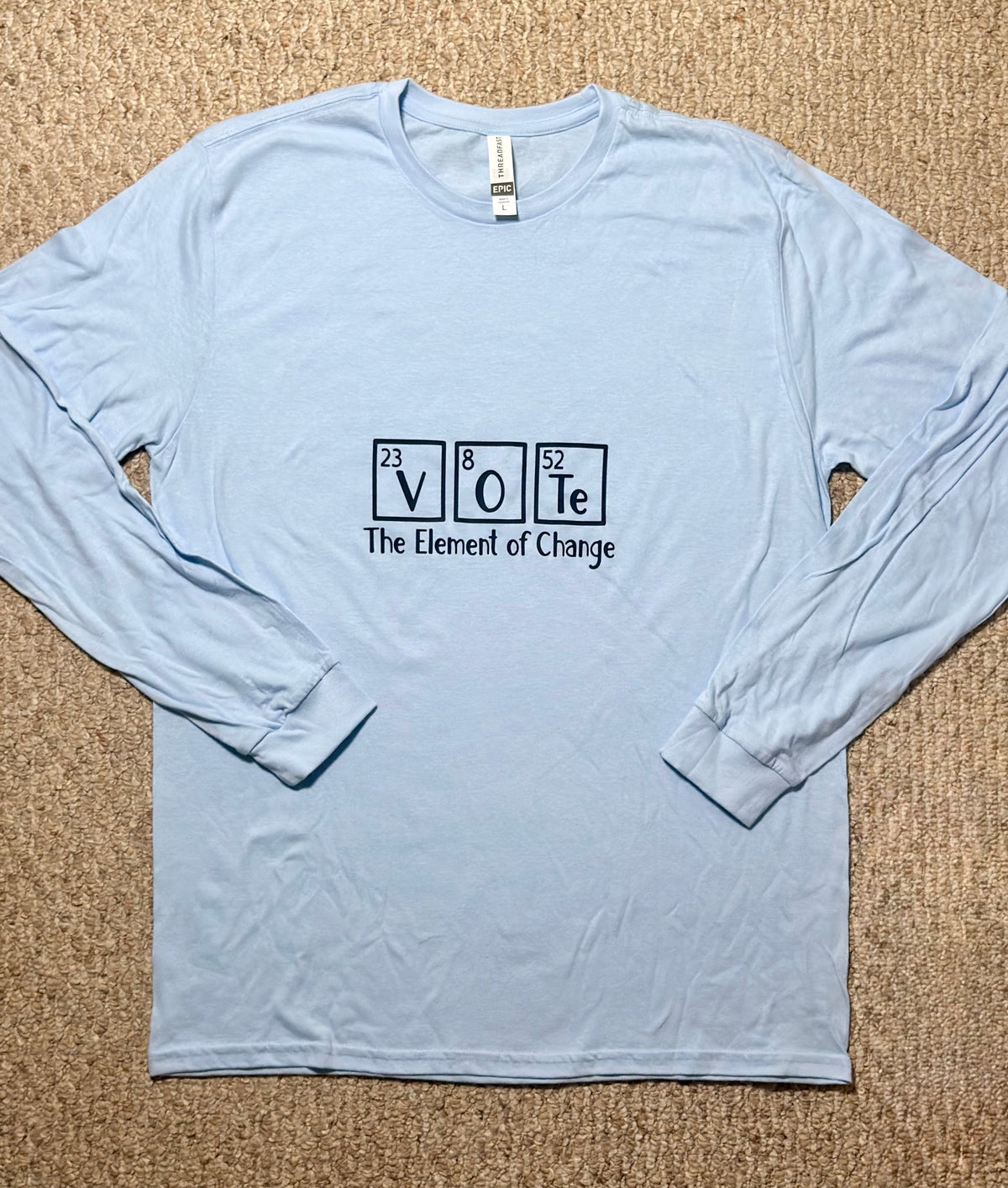 VOTE - The Element of Change, Long sleeve t-shirt, light blue, unisex L