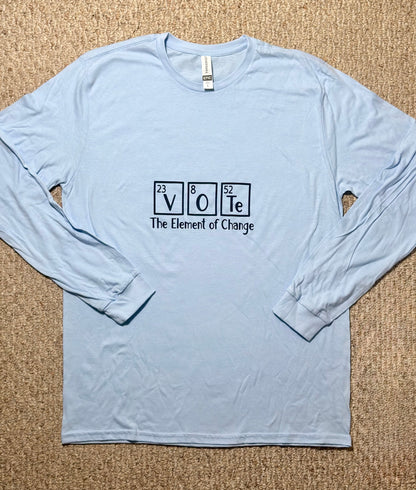 VOTE - The Element of Change, Long sleeve t-shirt, light blue, unisex L