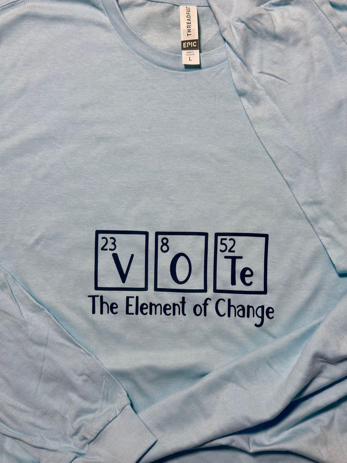 VOTE - The Element of Change, Long sleeve t-shirt, light blue, unisex L