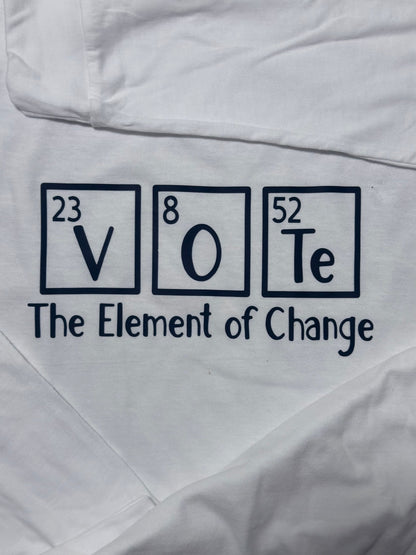 VOTE The Element of Change in Periodic Table form, long-sleeve t-shirt, Unisex L,