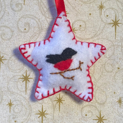 Bullfinch felt Christmas ornament