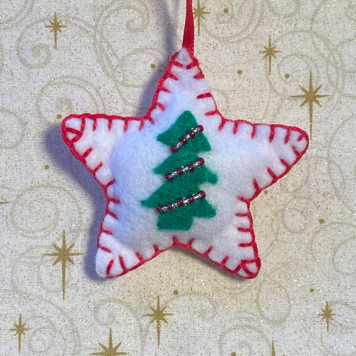 Christmas tree felt star Christmas ornament