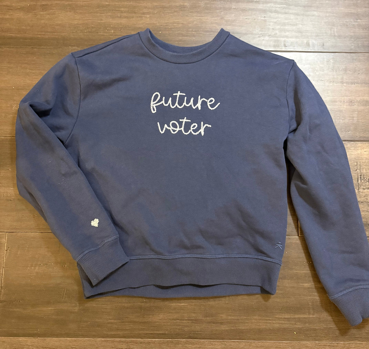 Kids "Future Voter" Hand Embroidered Crewneck Sweatshirt, Customizable