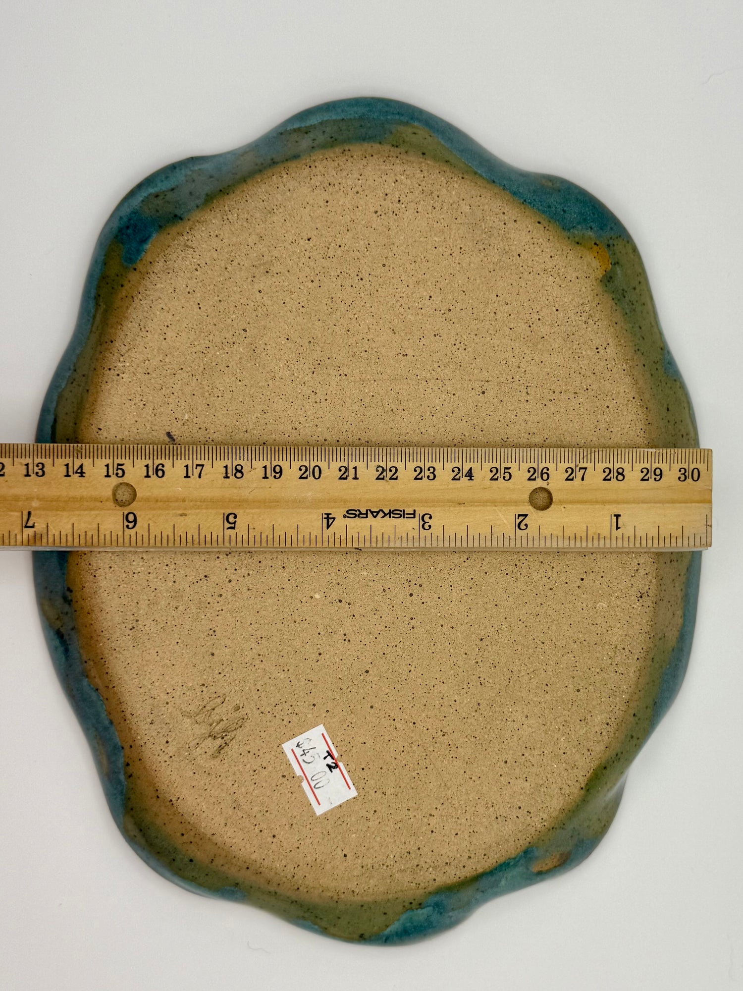Stoneware Tray - middle finger and weed leaves