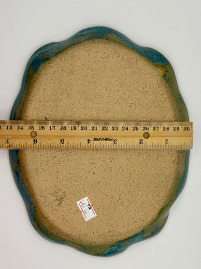 Stoneware Tray - middle finger and weed leaves