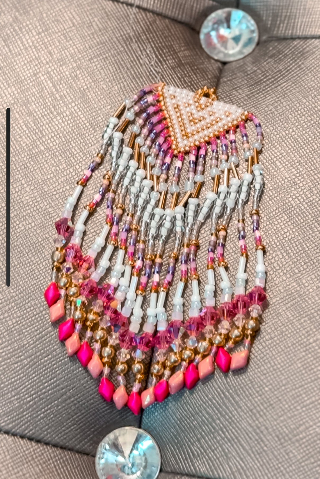 "Barbi-fied" Dazzling earrings - gold &amp; pink