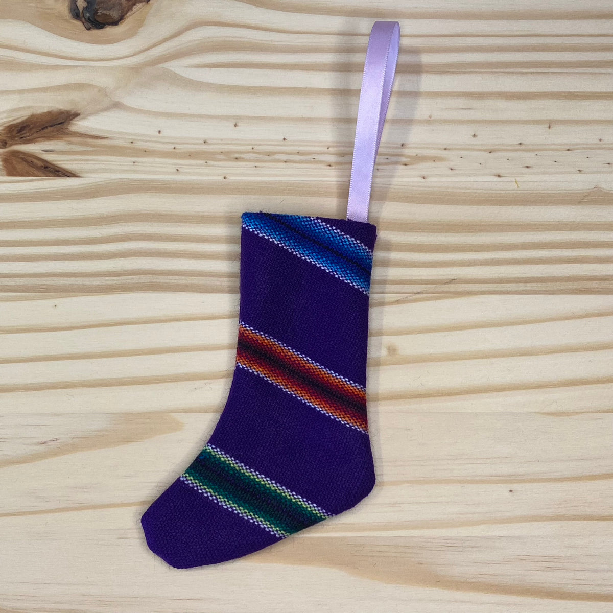 Aguayo mini-stocking ornaments - purple