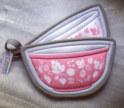Pink Gooseberry set of 2 bowl shaped potholders