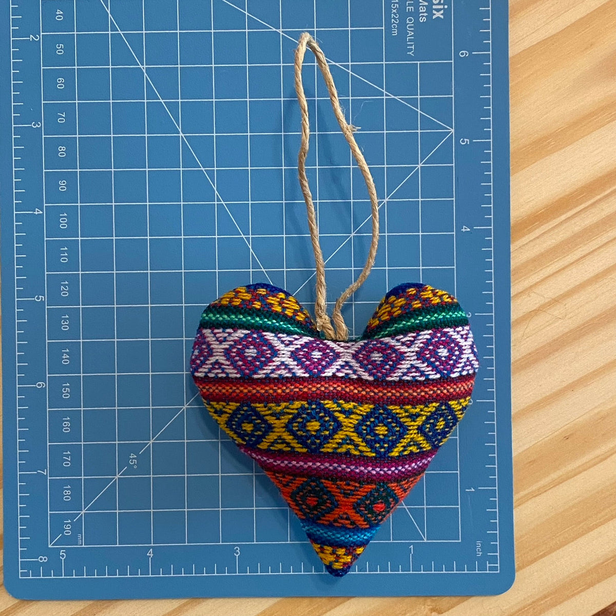 Aguayo Heart Ornaments - multi-colored