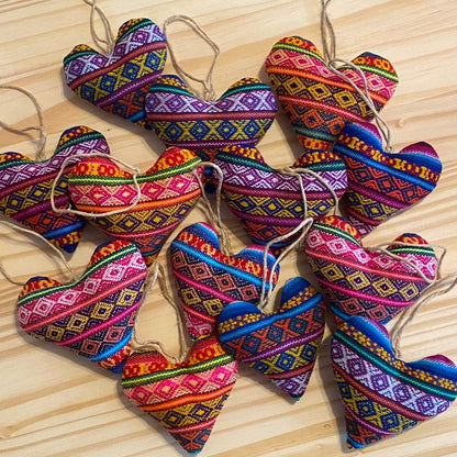 Aguayo Heart Ornaments - multi-colored
