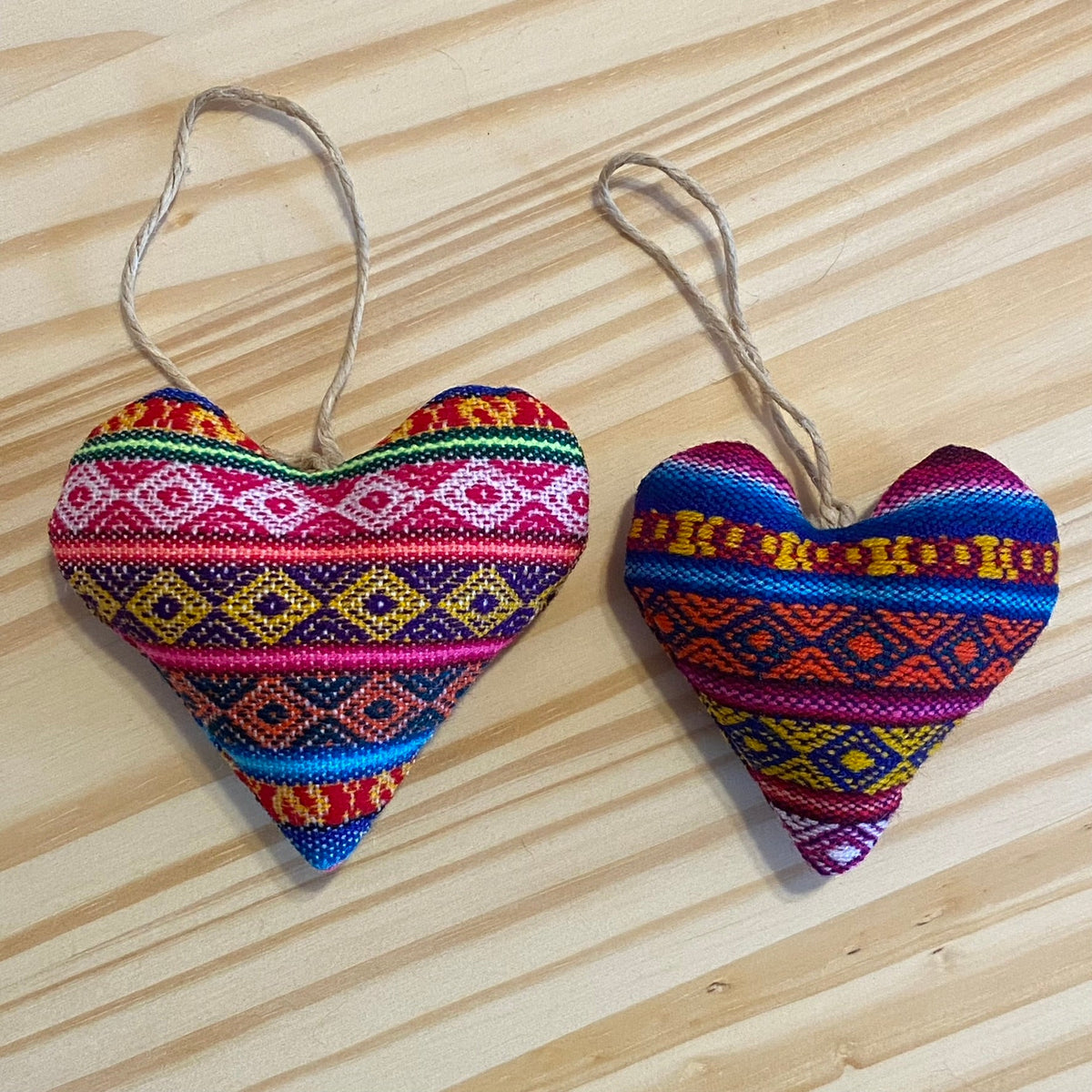 Aguayo Heart Ornaments - multi-colored