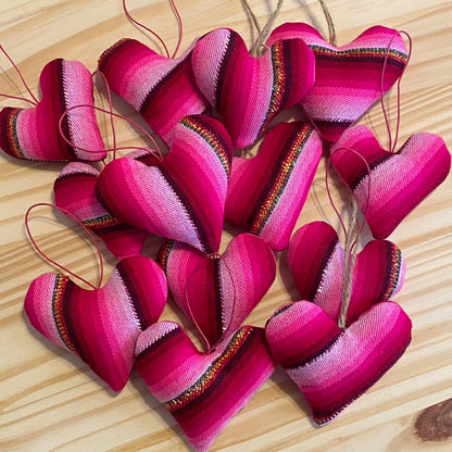 Aguayo Heart Ornaments - pink