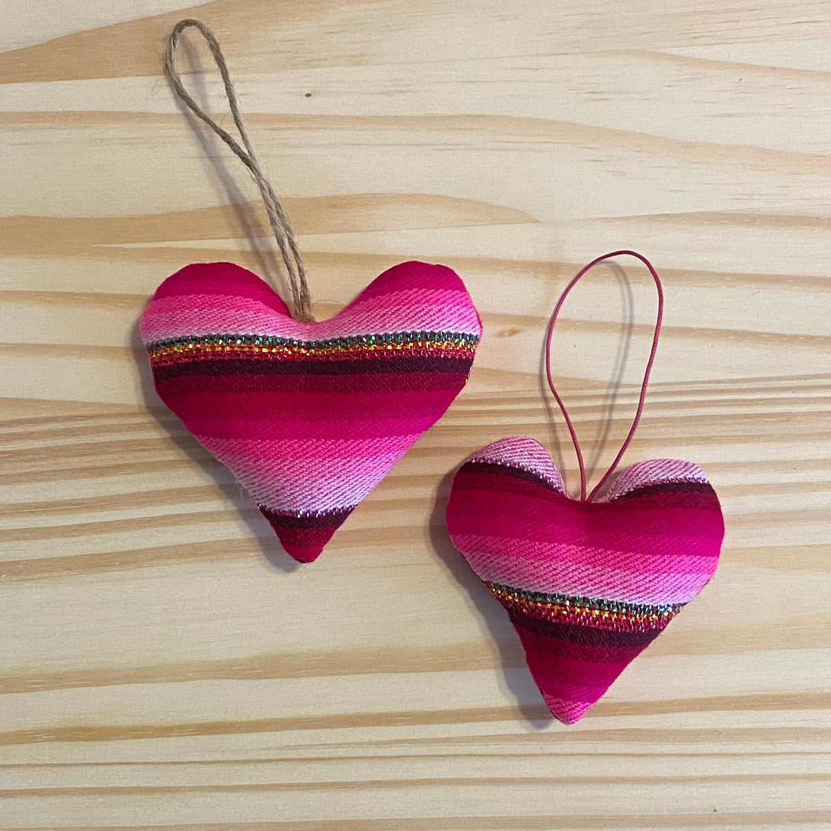 Aguayo Heart Ornaments - pink