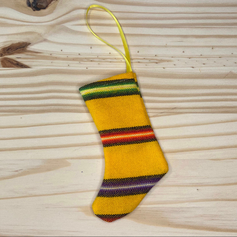 Aguayo mini-stocking ornaments - yellow