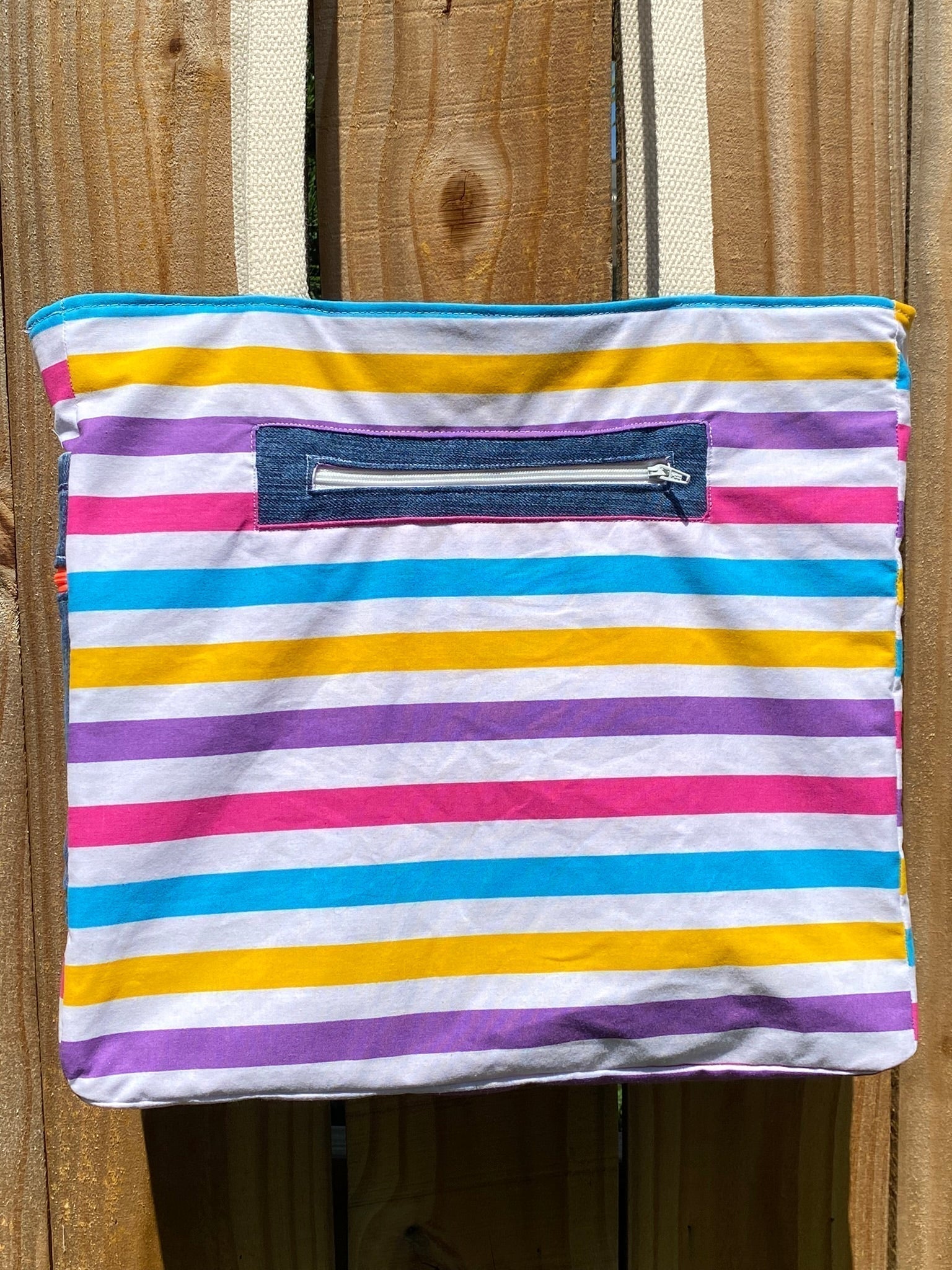 Axolotl Upcycled Denim Tote Bag